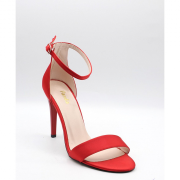 La scada K1927 Kırmızı Saten Kadın Topuklu Ayakkabı